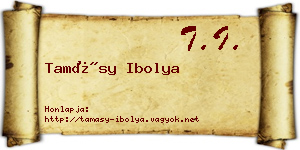 Tamásy Ibolya névjegykártya